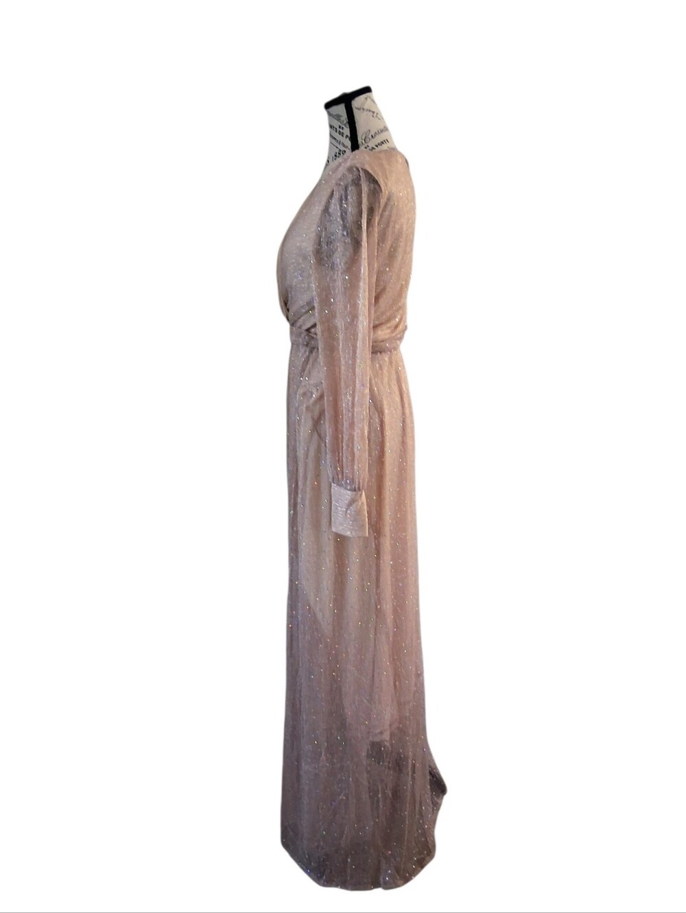 Baltic Born Blush Sequin Wrap Maxi Dress Medium Wedding Maternity Friendly - Picture 5 of 8